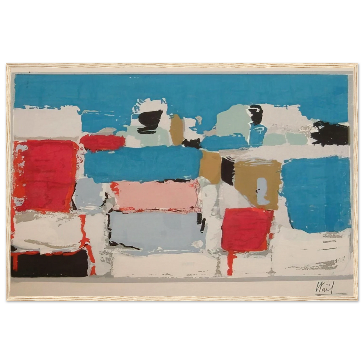 Méditerranée 01 - Art Informel Framed Poster | Nicolas de Stael Framed Prints Wall Art | Nicolas De Stael Shop