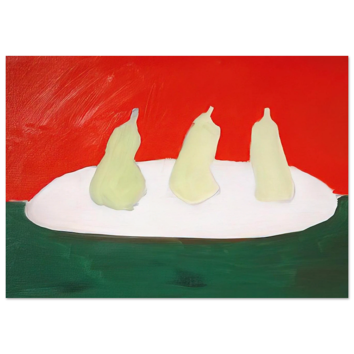 Nature morte, poires, fond vert et orange - Art Informel Poster | Nicolas de Stael Poster | Nicolas De Stael Shop