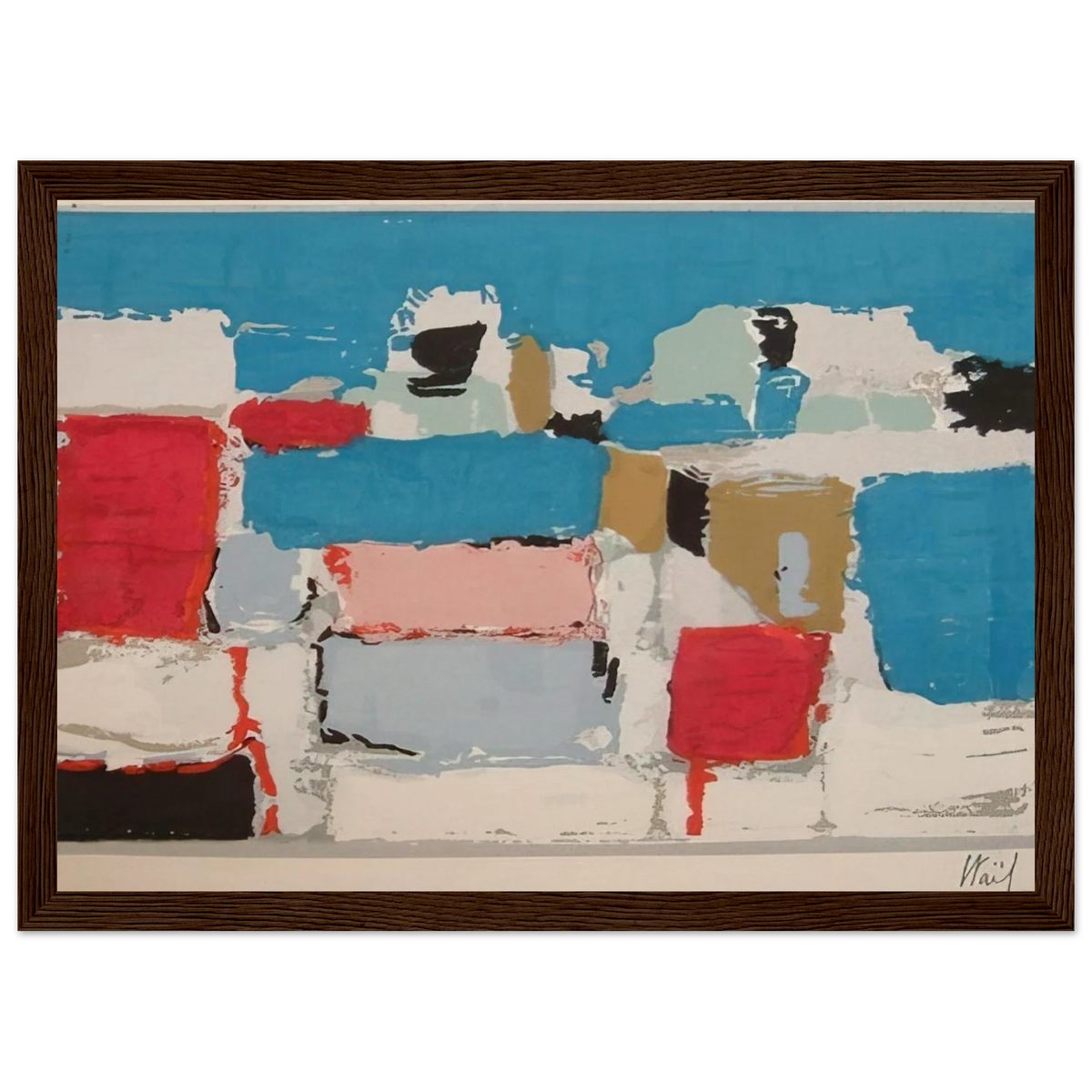Méditerranée 01 - Art Informel Framed Poster | Nicolas de Stael Framed Prints Wall Art | Nicolas De Stael Shop