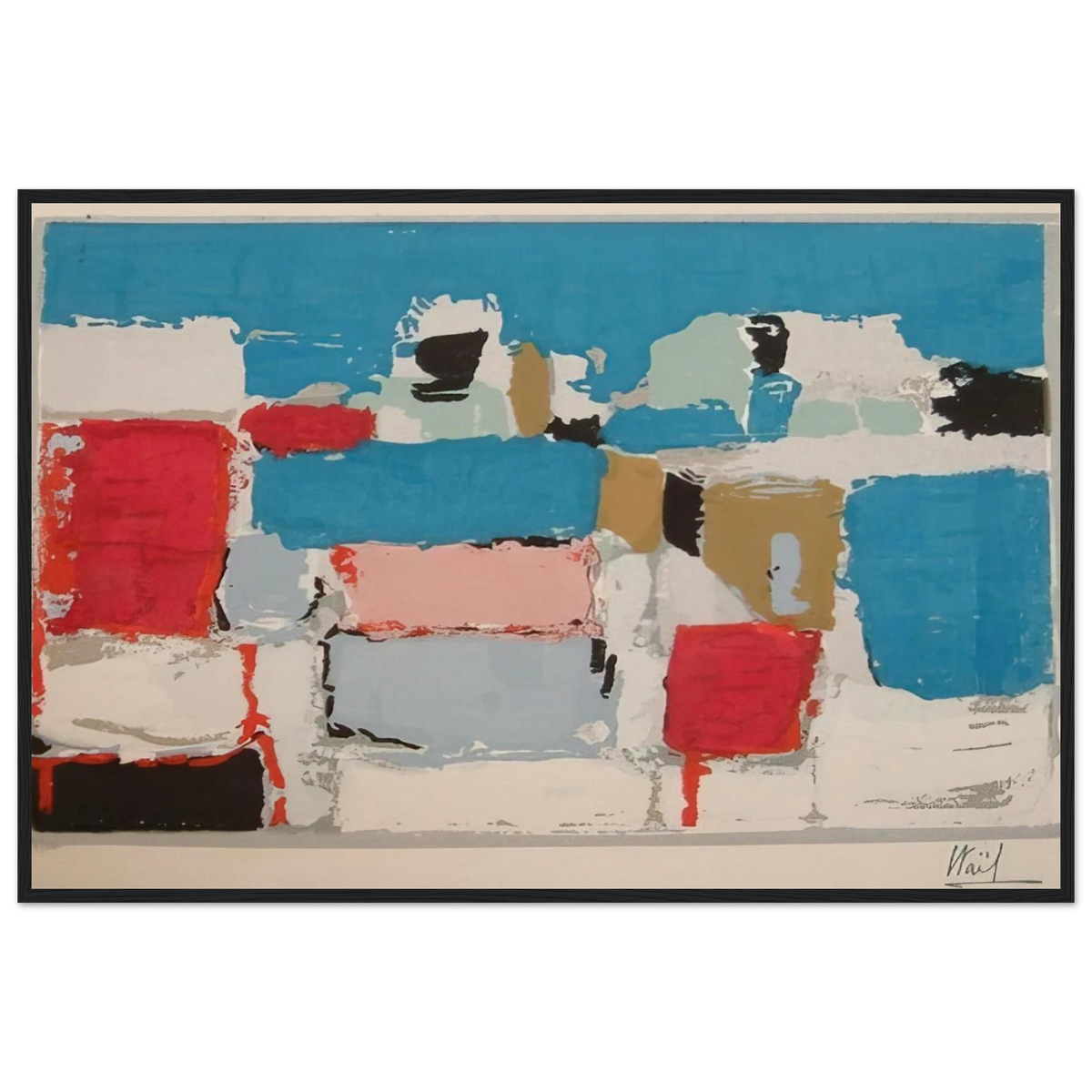 Méditerranée 01 - Art Informel Framed Poster | Nicolas de Stael Framed Prints Wall Art | Nicolas De Stael Shop