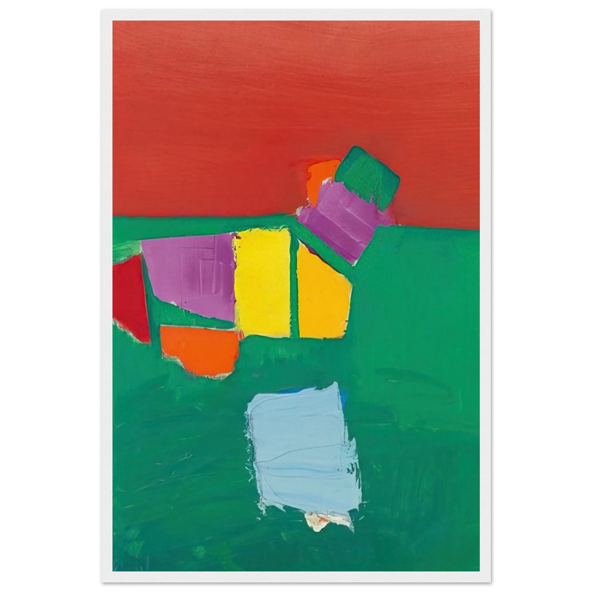 Les Martigues Composition - 1954 Framed Poster | Nicolas de Stael Framed Prints Wall Art | Nicolas De Stael Shop