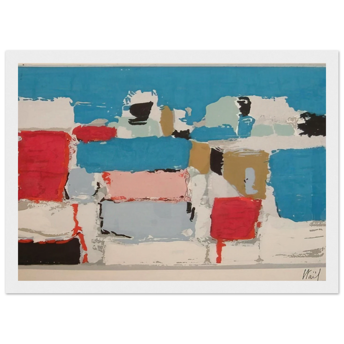 Méditerranée 01 - Art Informel Framed Poster | Nicolas de Stael Framed Prints Wall Art | Nicolas De Stael Shop