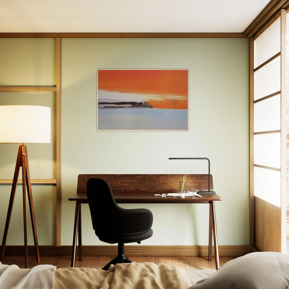 Chemin de fer au bord de la mer, soleil couchant - 1955 Framed Poster | Nicolas de Stael Framed Prints Wall Art | Nicolas De Stael Shop
