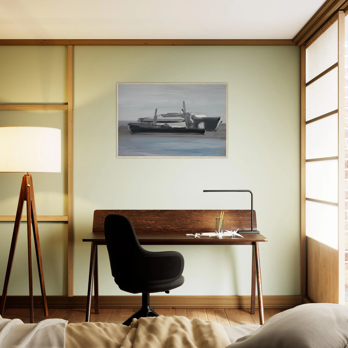 Marine - Lyrical Abstraction Framed Poster | Nicolas de Stael Framed Prints Wall Art | Nicolas De Stael Shop