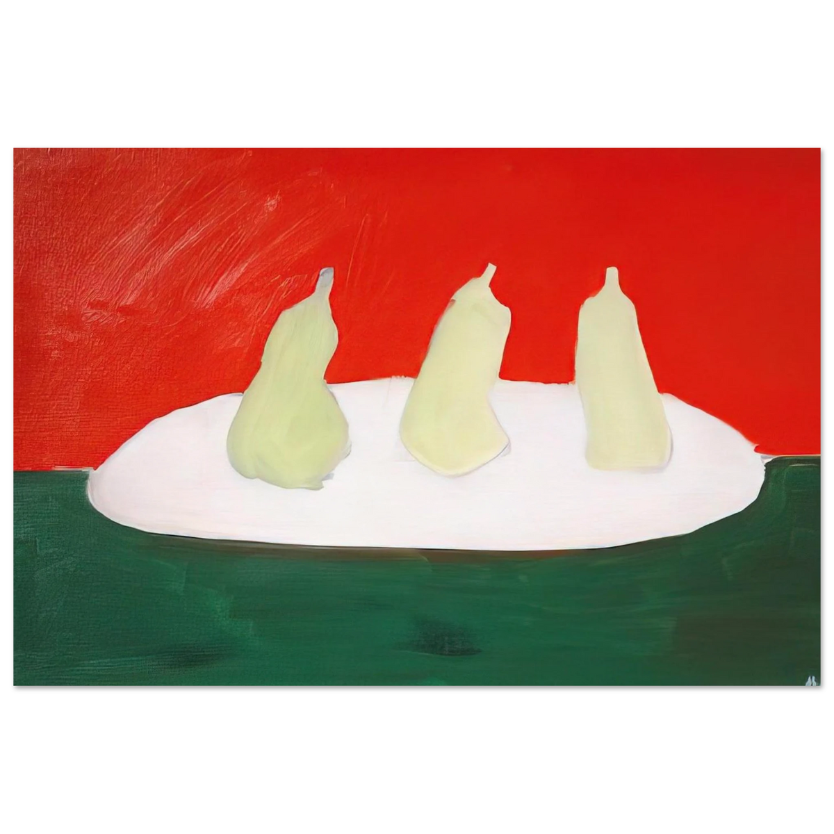 Nature morte, poires, fond vert et orange - Art Informel Poster | Nicolas de Stael Poster | Nicolas De Stael Shop