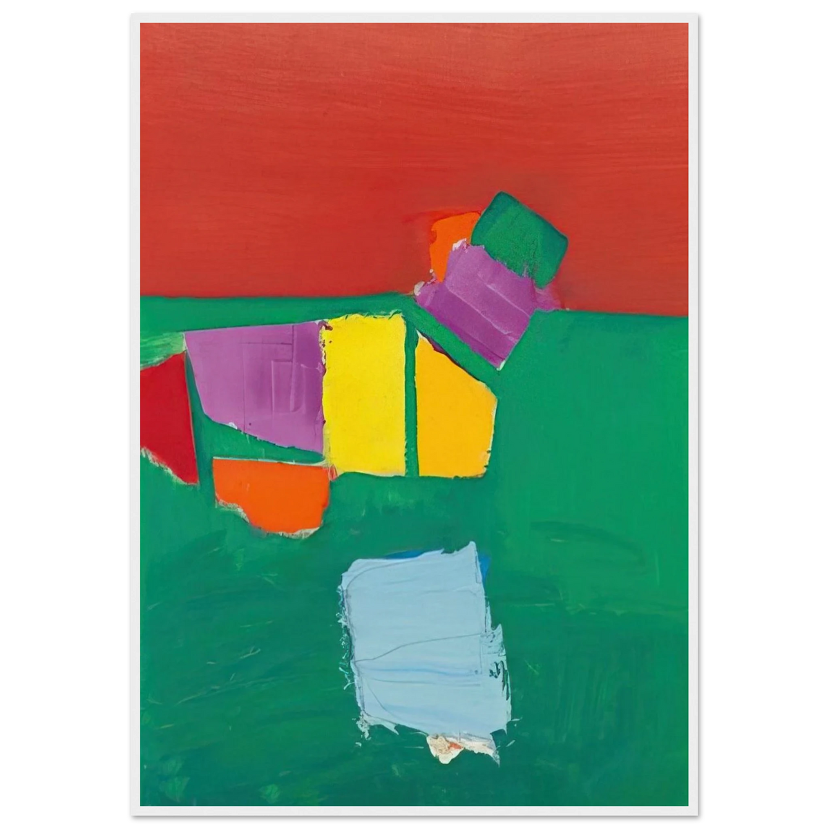 Les Martigues Composition - 1954 Framed Poster | Nicolas de Stael Framed Prints Wall Art | Nicolas De Stael Shop