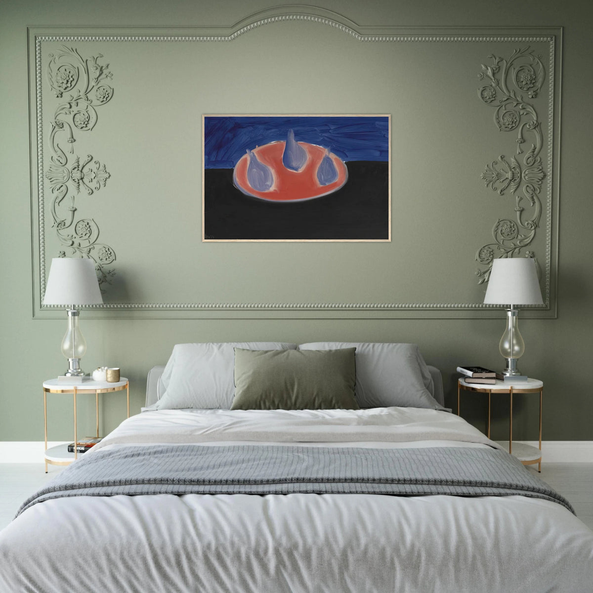 Poires sur une assiette rose - 1954 Framed Poster | Nicolas de Stael Framed Prints Wall Art | Nicolas De Stael Shop