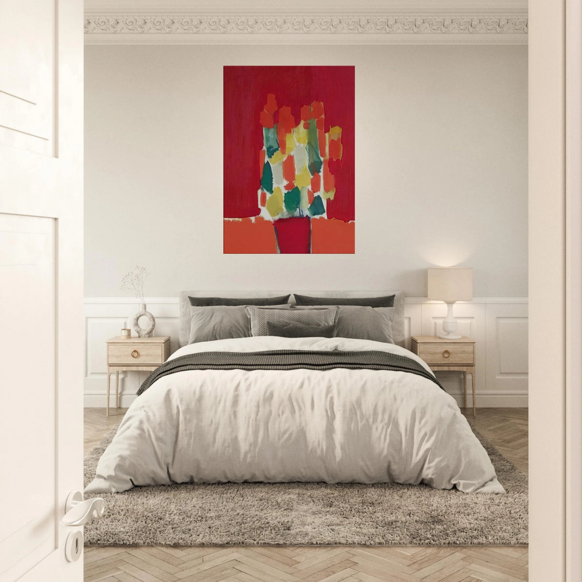 Fleurs rouges - 1952 Canvas | Nicolas de Stael Canvas | Nicolas De Stael Shop