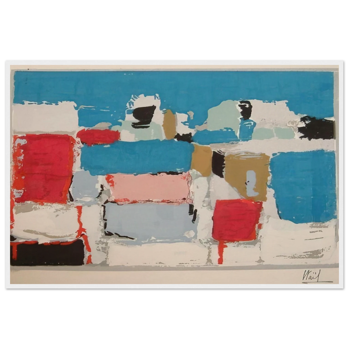 Méditerranée 01 - Art Informel Framed Poster | Nicolas de Stael Framed Prints Wall Art | Nicolas De Stael Shop
