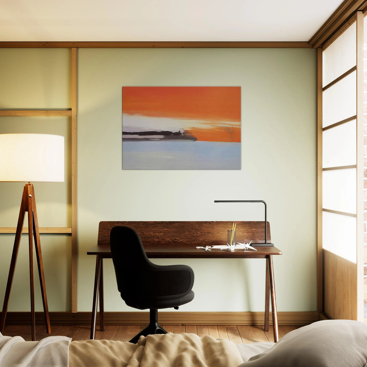 Chemin de fer au bord de la mer, soleil couchant - 1955 Canvas | Nicolas de Stael Canvas | Nicolas De Stael Shop