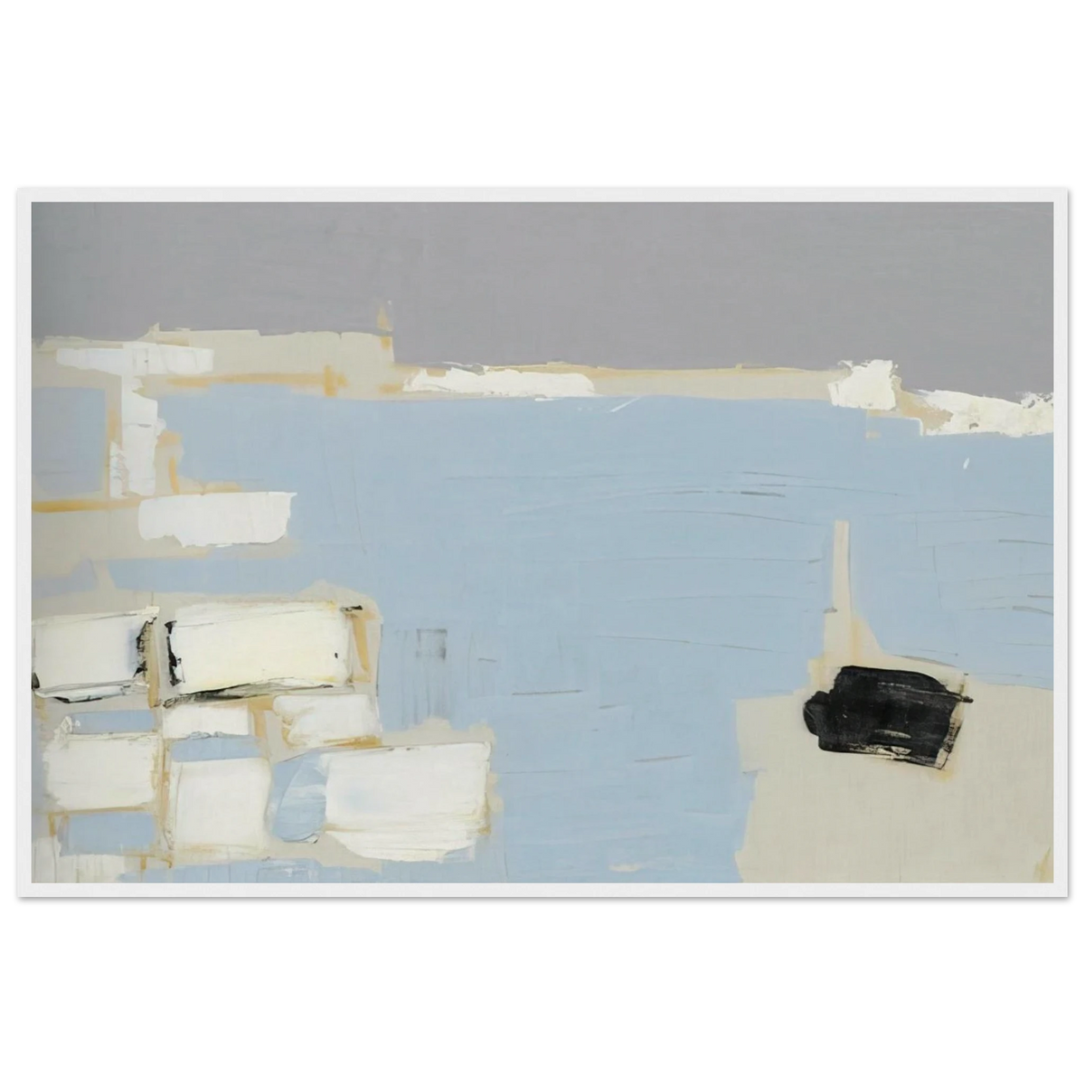 Marseille under snow - 1954 Framed Poster | Nicolas de Stael Framed Prints Wall Art | Nicolas De Stael Shop