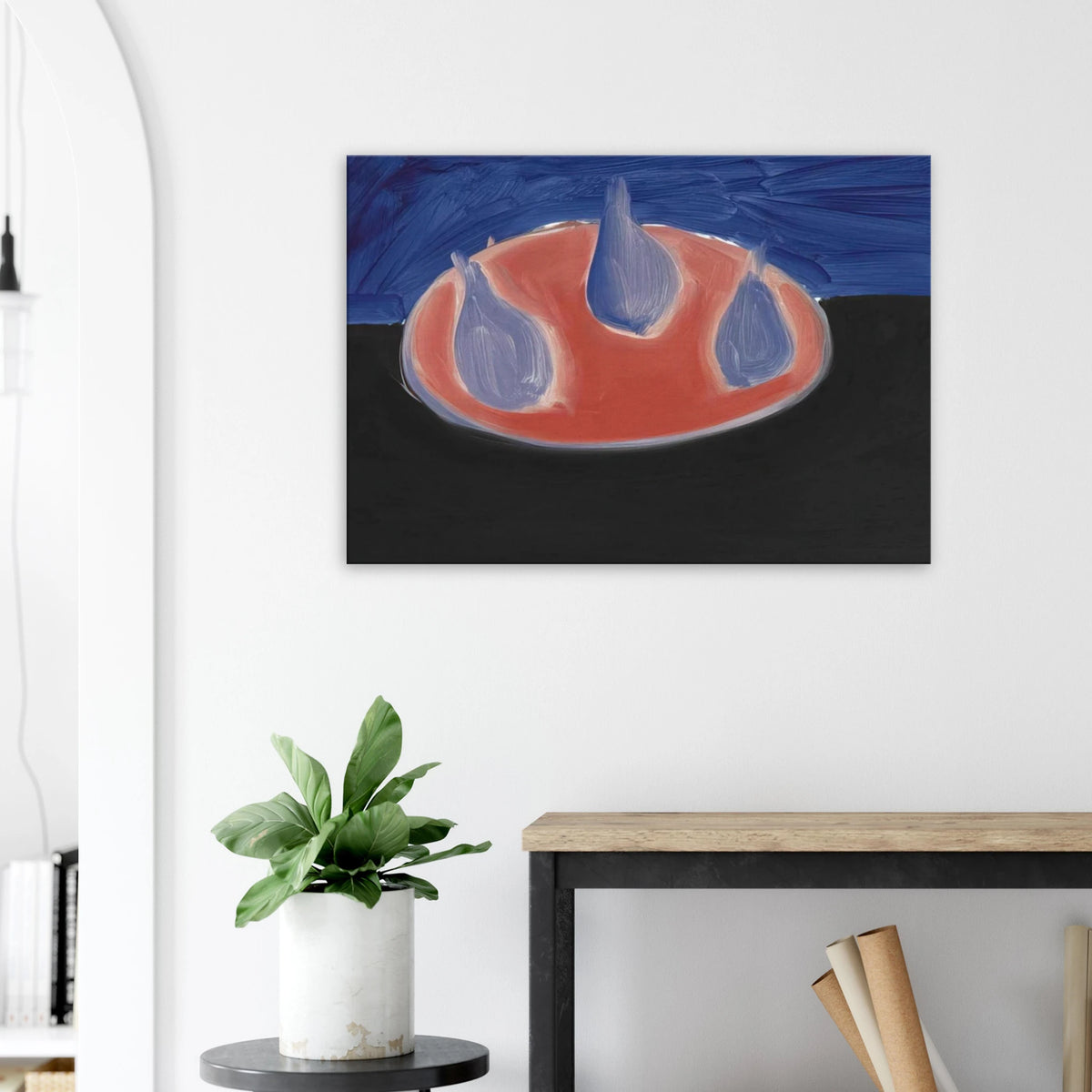 Poires sur une assiette rose - 1954 Canvas | Nicolas de Stael Canvas | Nicolas De Stael Shop