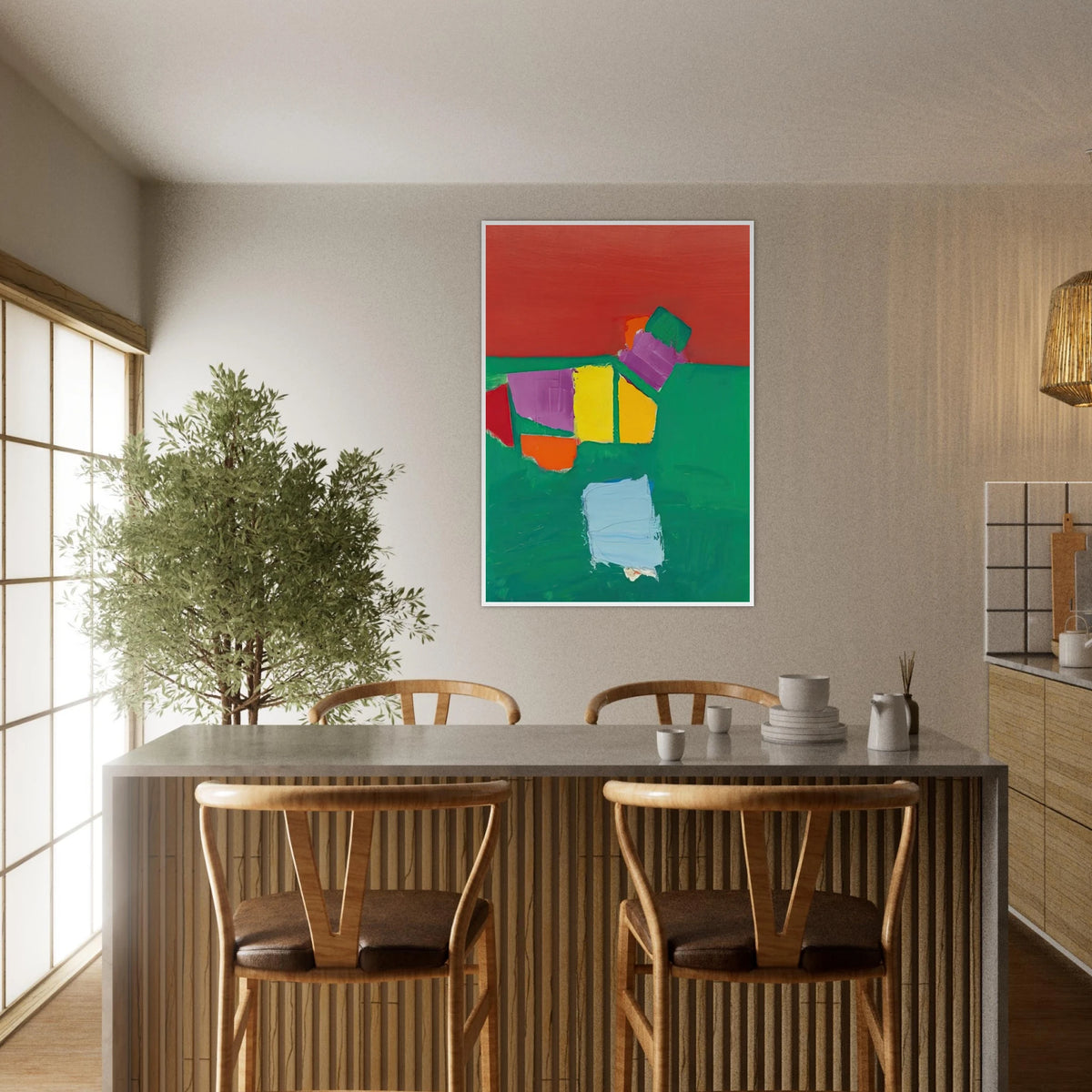 Les Martigues Composition - 1954 Framed Poster | Nicolas de Stael Framed Prints Wall Art | Nicolas De Stael Shop