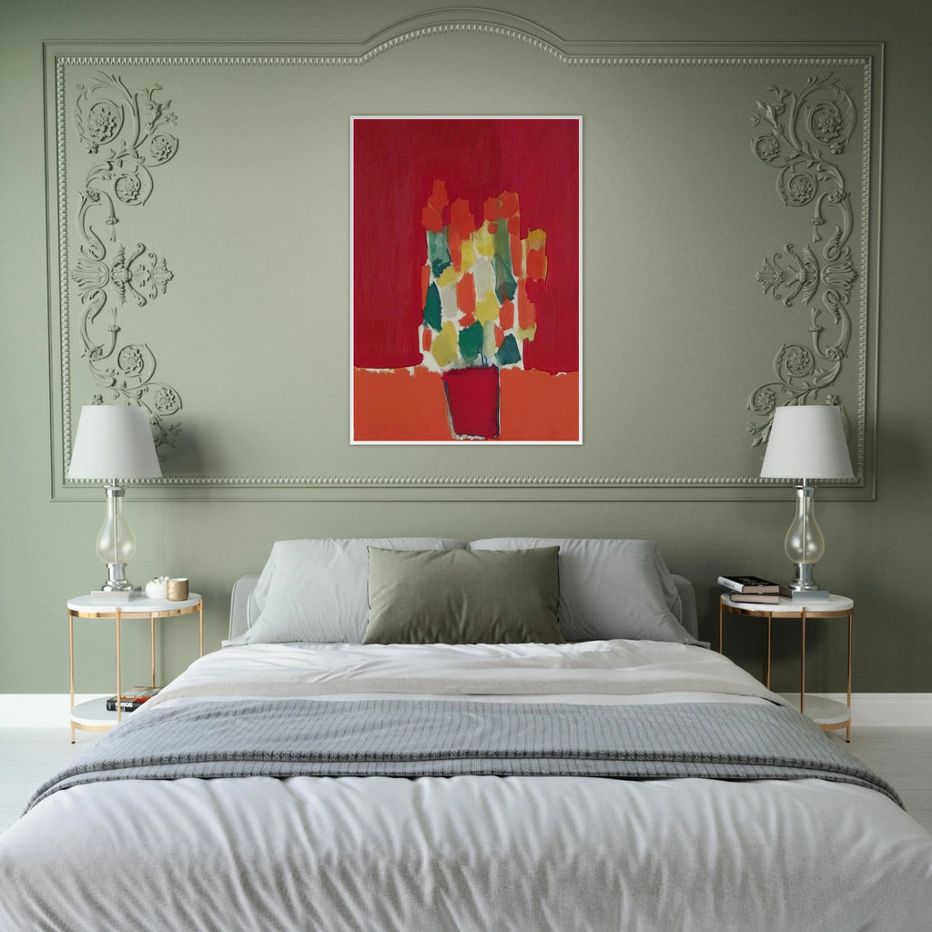 Fleurs rouges - 1952 Framed Poster | Nicolas de Stael Framed Prints Wall Art | Nicolas De Stael Shop