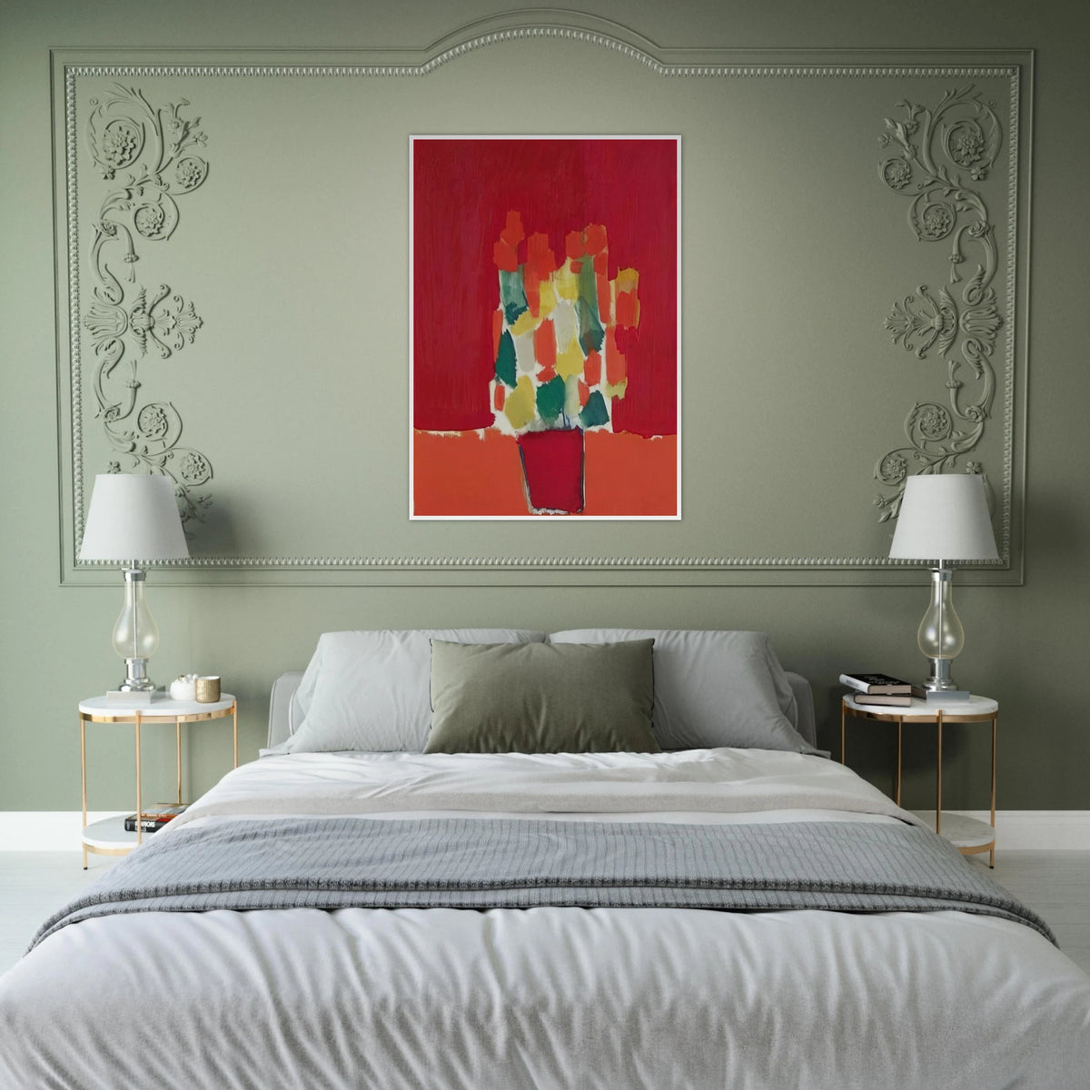 Fleurs rouges - 1952 Framed Poster | Nicolas de Stael Framed Prints Wall Art | Nicolas De Stael Shop