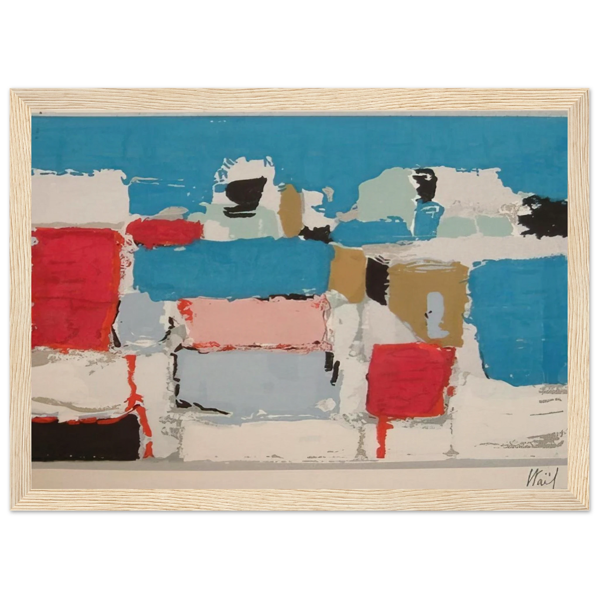 Méditerranée 01 - Art Informel Framed Poster | Nicolas de Stael Framed Prints Wall Art | Nicolas De Stael Shop