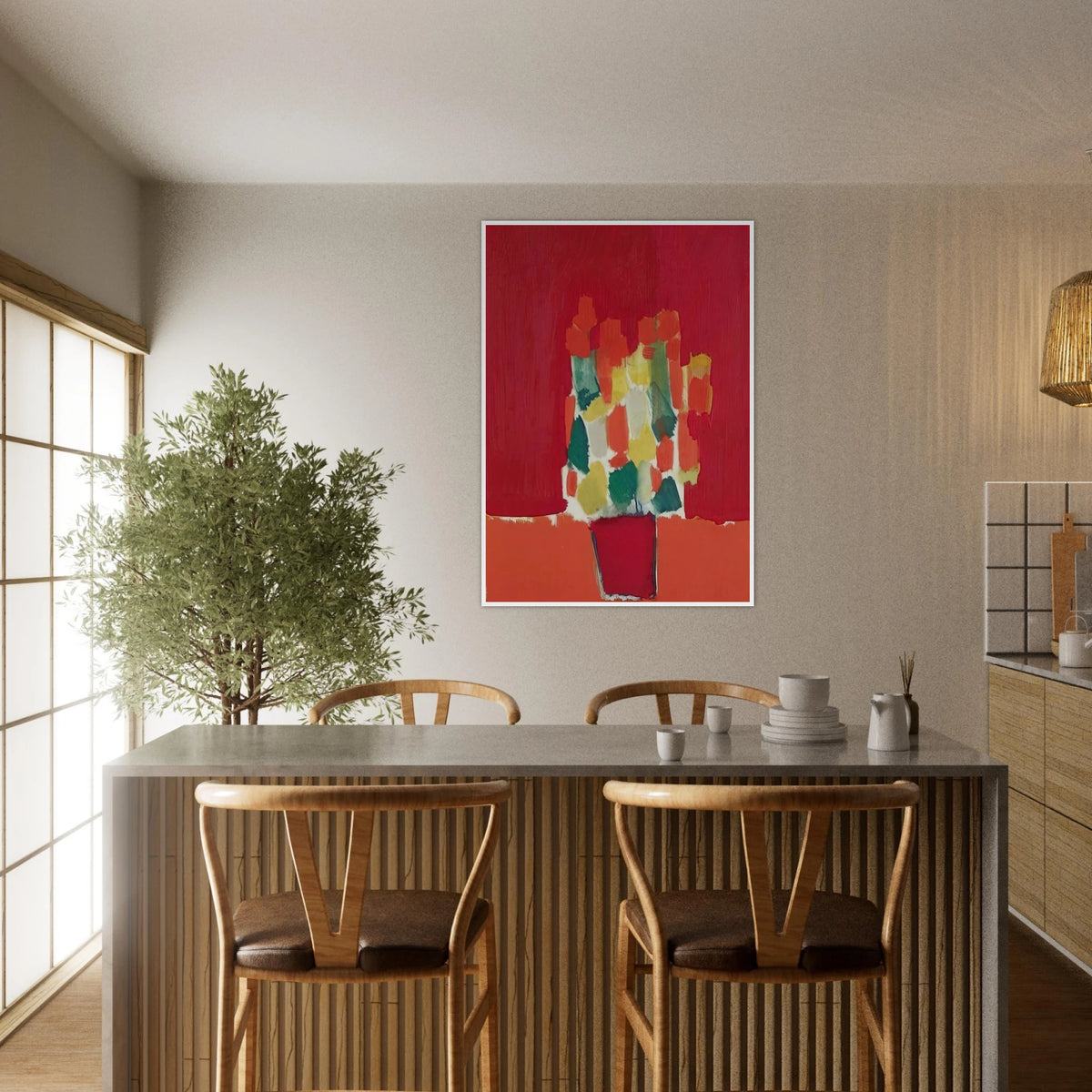 Fleurs rouges - 1952 Framed Poster | Nicolas de Stael Framed Prints Wall Art | Nicolas De Stael Shop