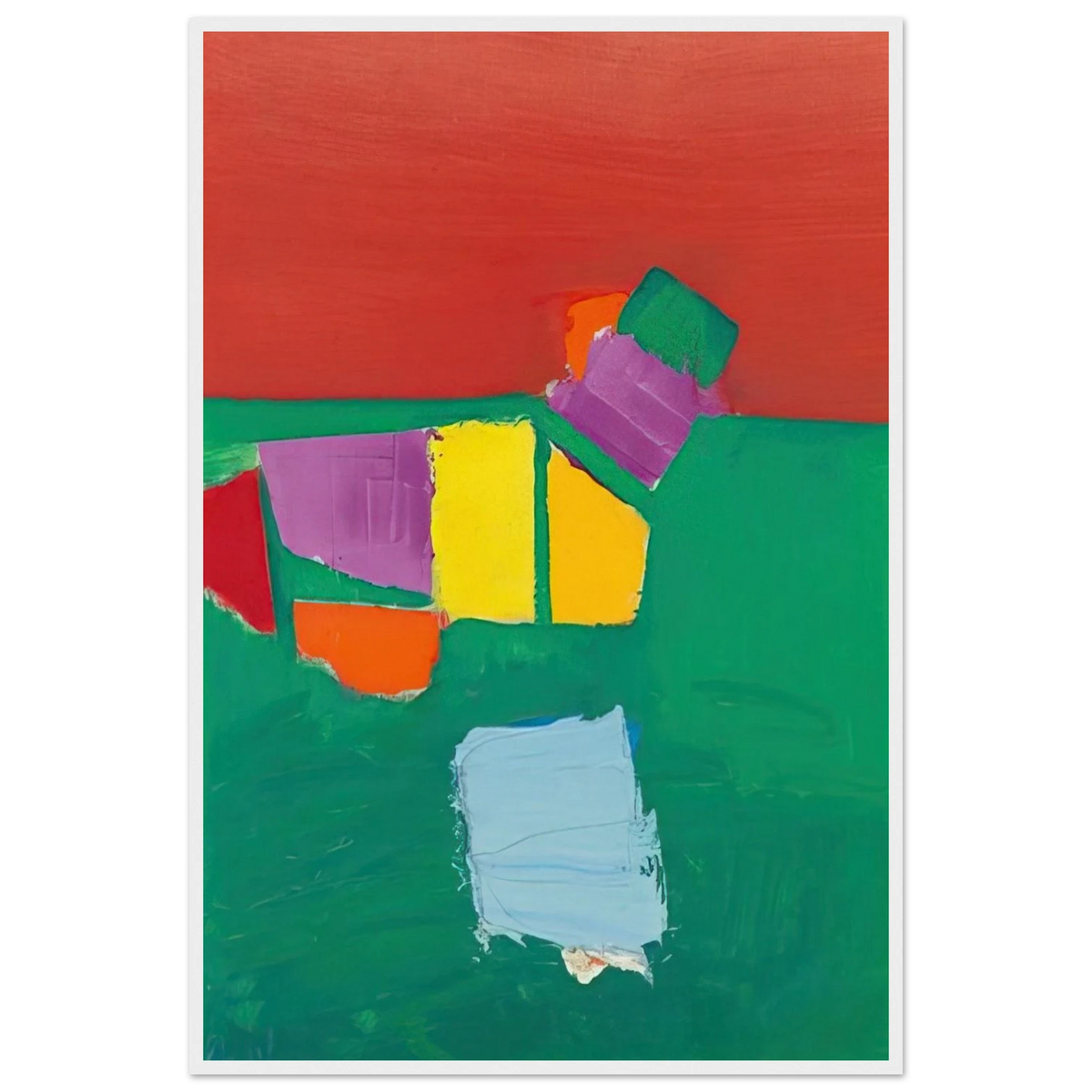Les Martigues Composition - 1954 Framed Poster | Nicolas de Stael Framed Prints Wall Art | Nicolas De Stael Shop