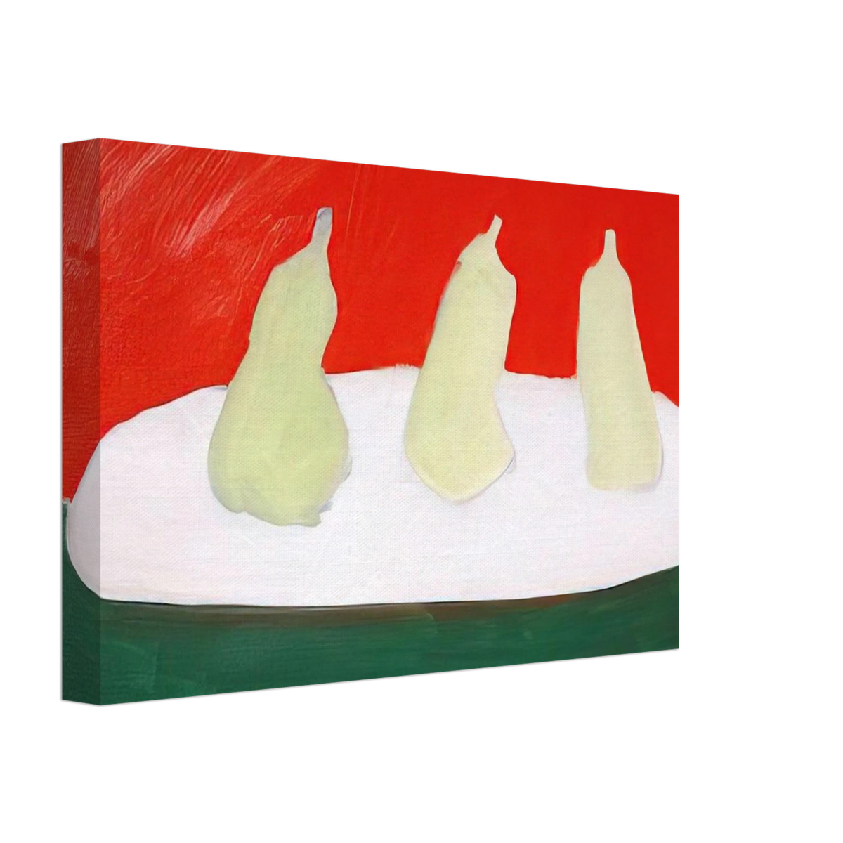 Nature morte, poires, fond vert et orange - Art Informel Canvas | Nicolas de Stael Canvas | Nicolas De Stael Shop