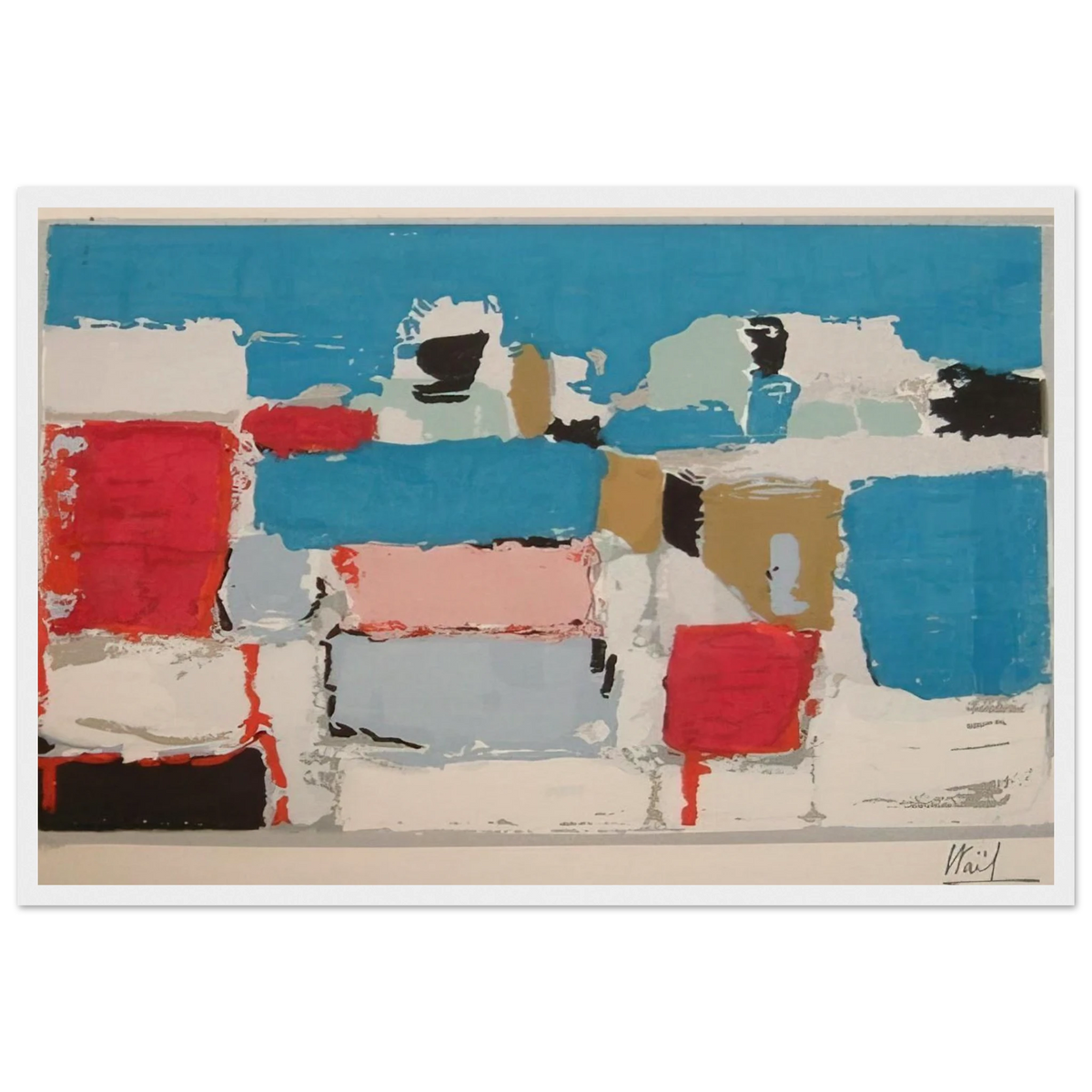 Méditerranée 01 - Art Informel Framed Poster | Nicolas de Stael Framed Prints Wall Art | Nicolas De Stael Shop