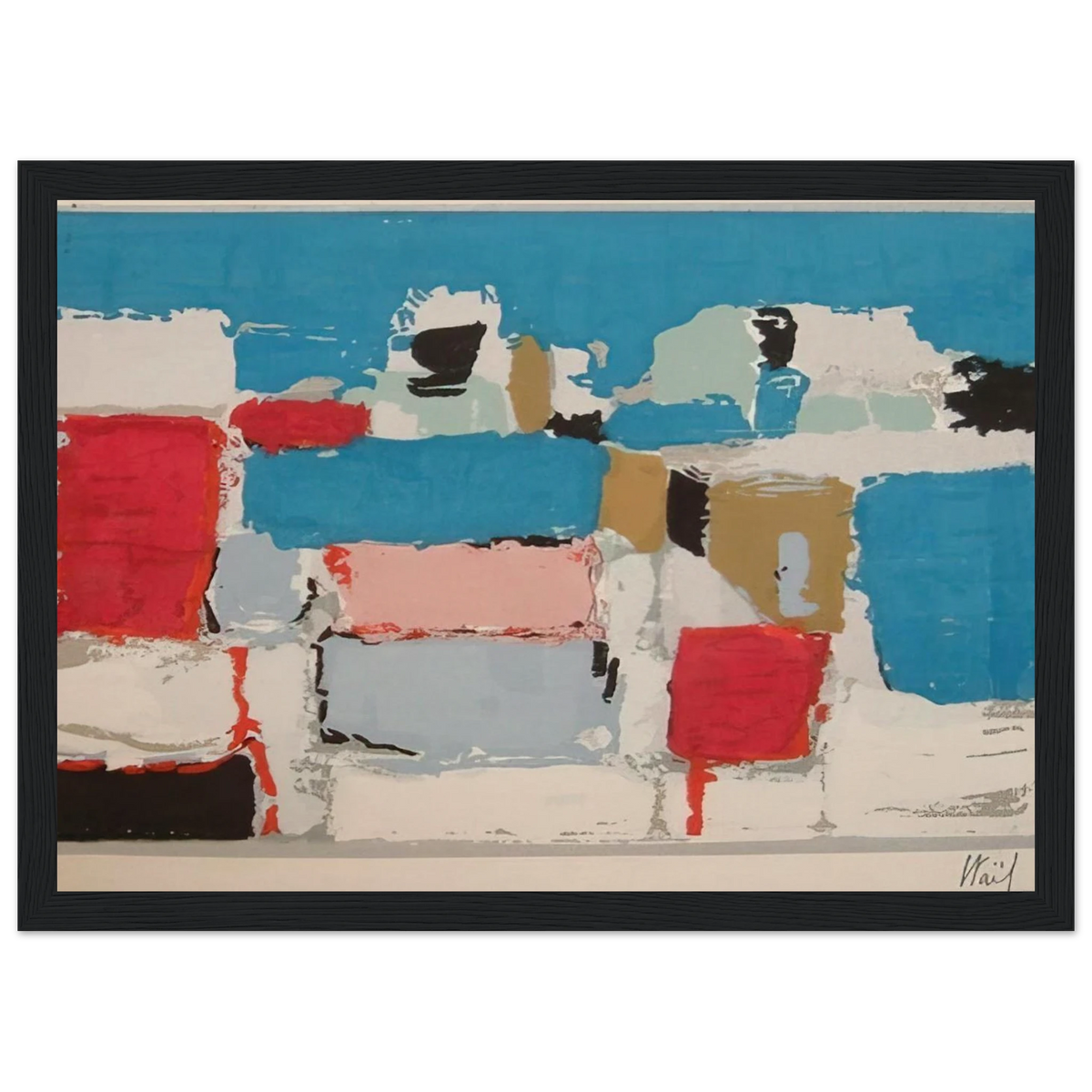 Méditerranée 01 - Art Informel Framed Poster | Nicolas de Stael Framed Prints Wall Art | Nicolas De Stael Shop