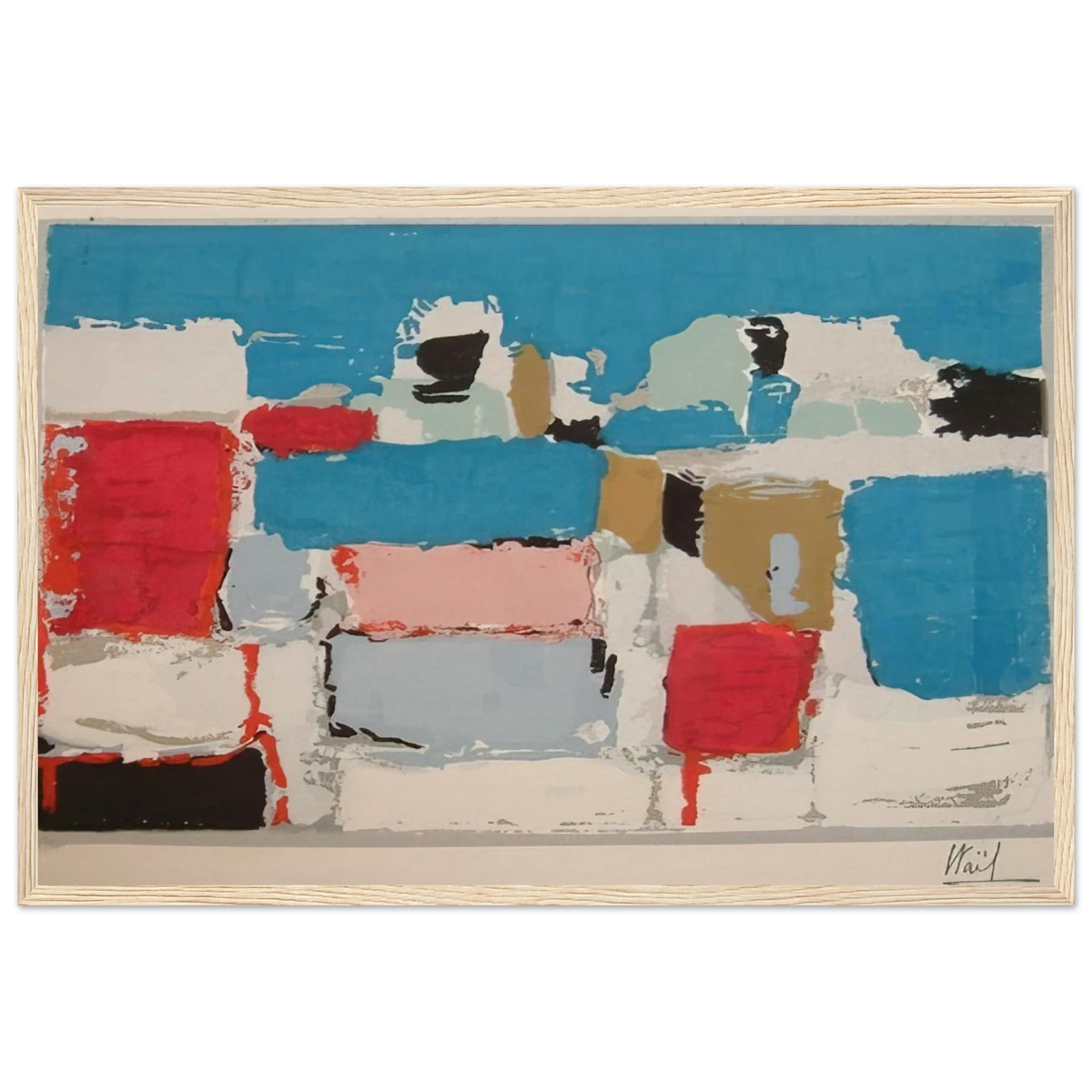 Méditerranée 01 - Art Informel Framed Poster | Nicolas de Stael Framed Prints Wall Art | Nicolas De Stael Shop