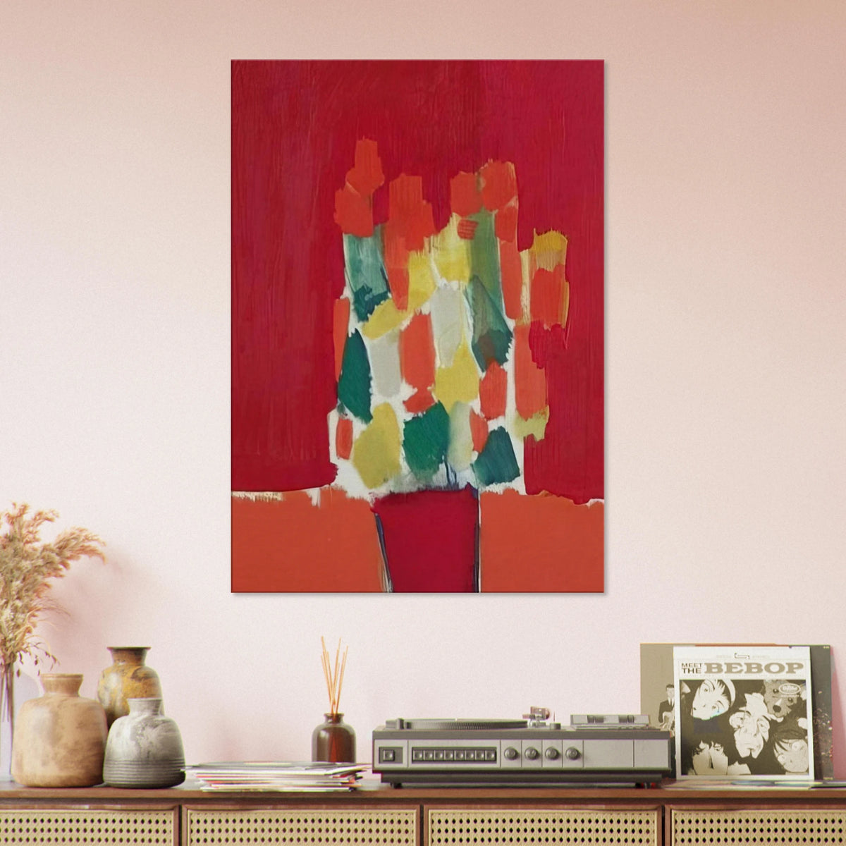 Fleurs rouges - 1952 Canvas | Nicolas de Stael Canvas | Nicolas De Stael Shop